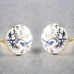 White blue bird ceramic knob hand painted antique knob vintage chic ceramic knob cabinet handles wardrobe handles sets of 2/4/6/8/10/12