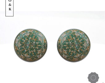 Mosaic green and gold drawer knob mandala ceramic knob cabinet knob wardrobe handles cabinet handles and pulls sets of 2/4/6/8/10/12