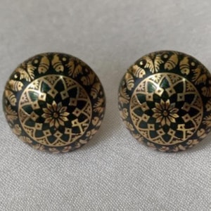 Ensemble de 2/4/6 boutons de tiroir marocains en laiton noir et doré en laiton noir et doré