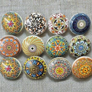 Chunky Marrakesh multicoloured drawer knob mosaic ceramic knob cabinet wardrobe handle and pull set of 2/4/6