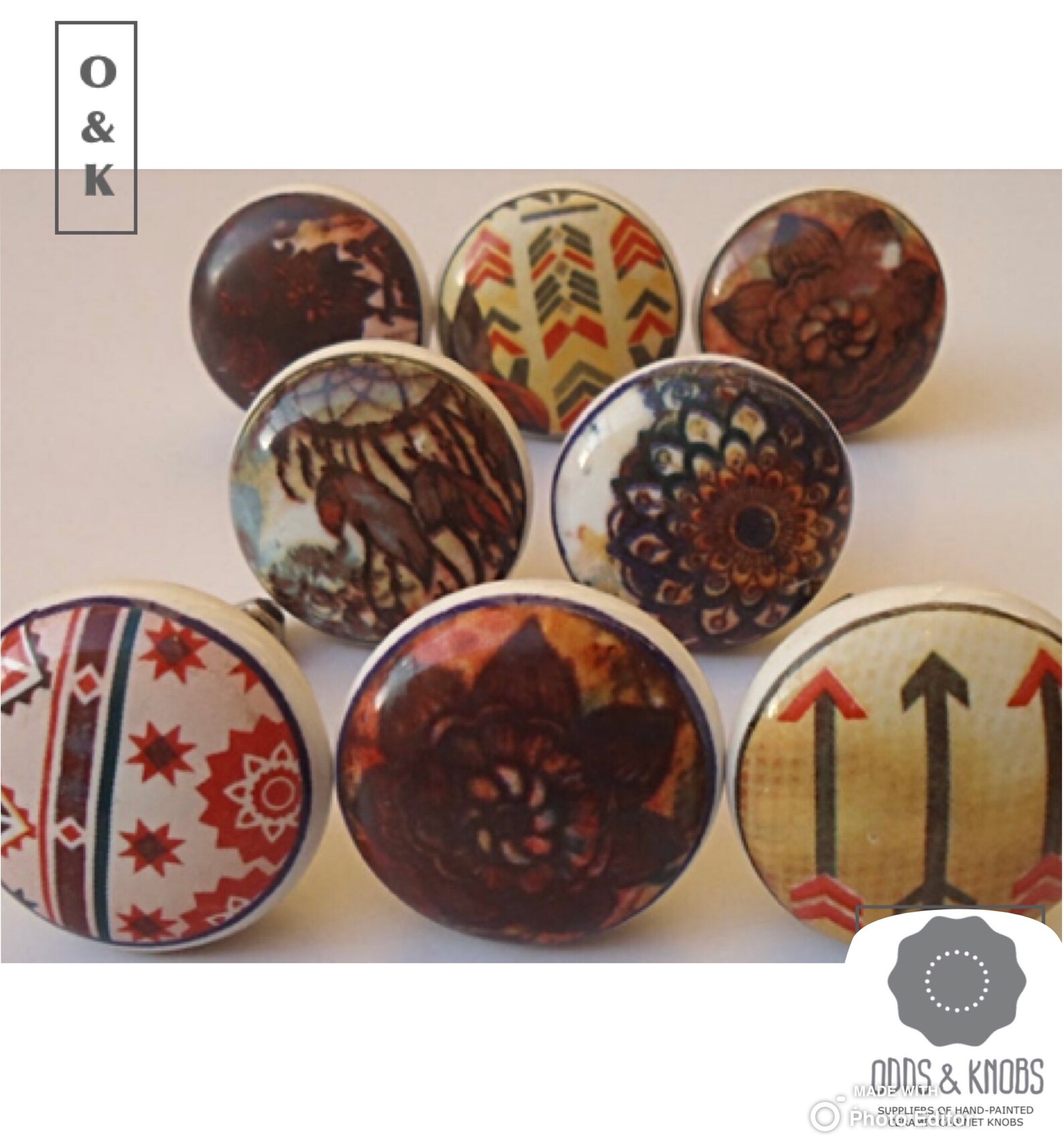 Boho Chic drawer knob ceramic knob knob wardrobe Etsy