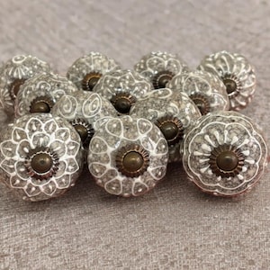 Grauer und weißer Schubladenknauf, Holzkohle, handbemalt, Keramik, Pfirsich, Knauf, Garderobe, Schrankgriffe, 2/4/6/8/10