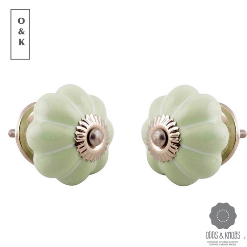 Vintage Style Sage Green Drawer Knob Light Green Ceramic Knob Etsy