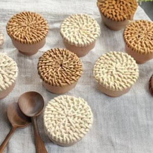 Rattan style cabinet knobs cream wooden drawer knob cabinet knob rattan style wardrobe handles cabinet handle