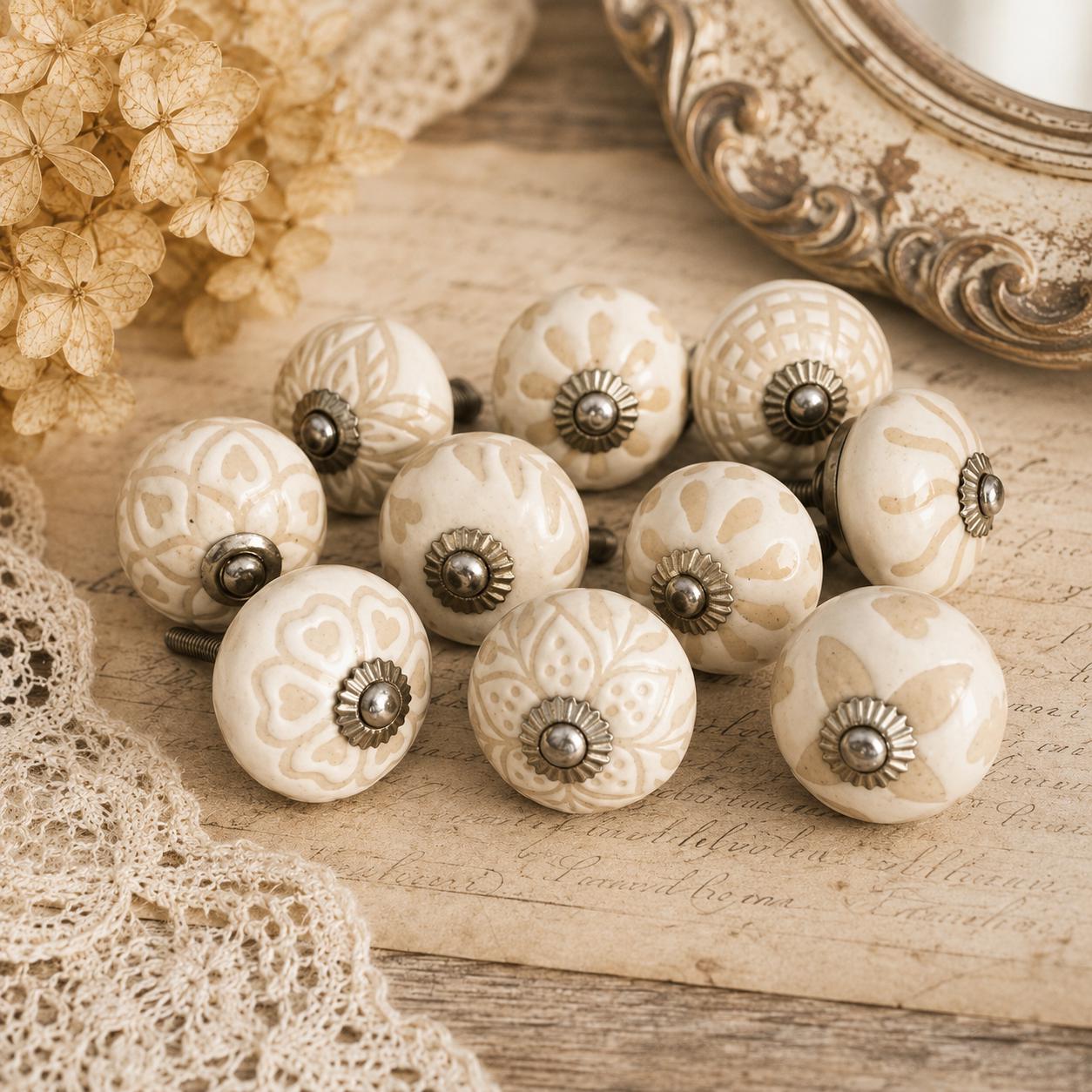 cream dresser knobs Mascot Hardware Crafted 1-1/3 in.(34 mm) Cream Cabinet Knob CK107