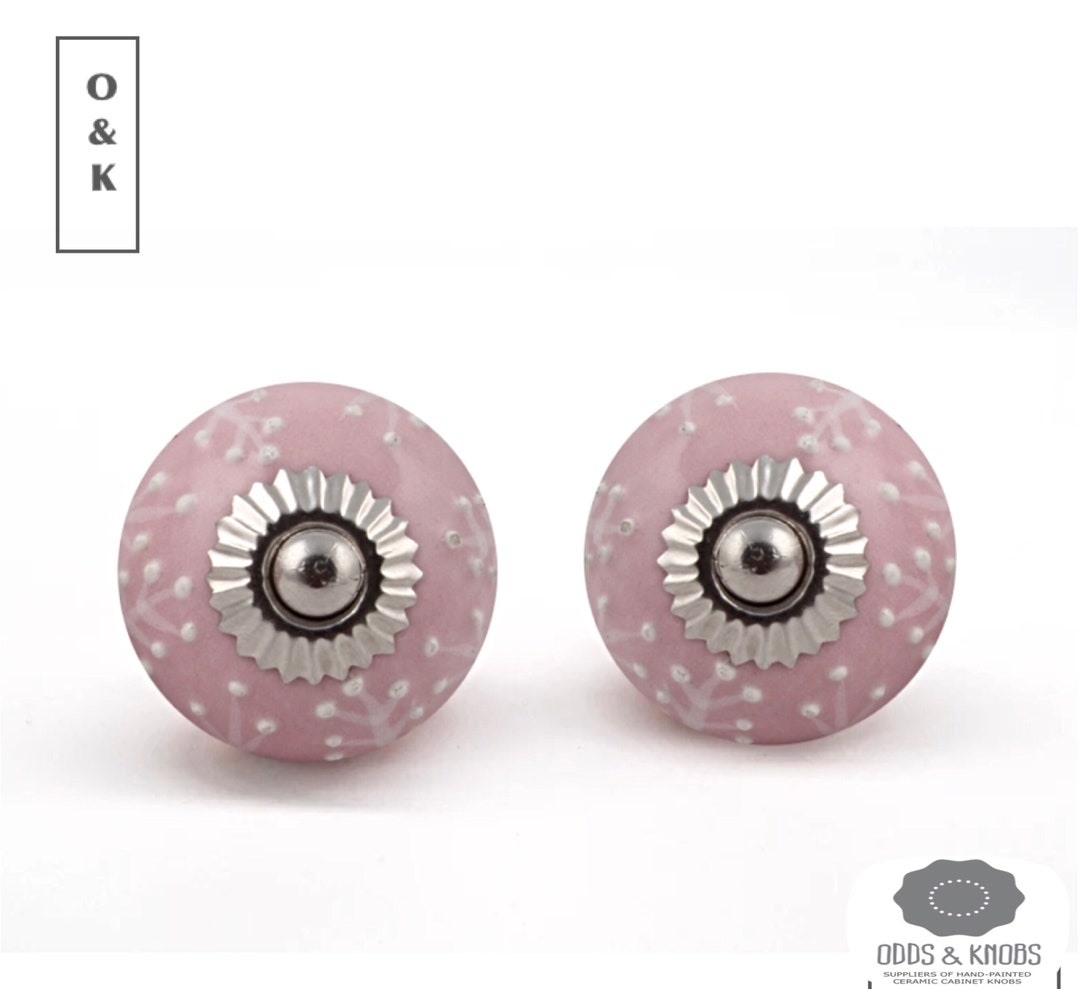 Blush Pink Drawer Knob Vintage Light Pink Ceramic Knob Knob