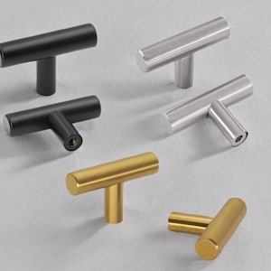 Stainless steel T bar handles T Bar drawer knob silver black gold T bar knob cabinet knob wardrobe handles cabinet handles nickel T Bar pull
