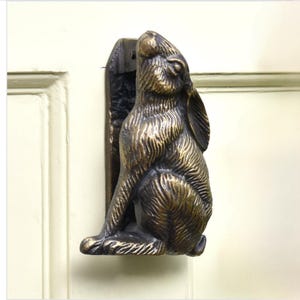 Antique Iron Rabbit Door Knocker,animal Shaped Knocker,Rustic Wildlife Home Decor,Woodland Front Door Accent Rustic Animal Door Decor
