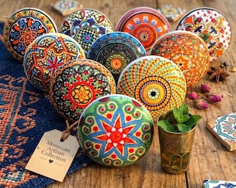 The Original Marrakesh multicoloured drawer knob mosaic ceramic knob cabinet wardrobe handle and pull set of 2/4/6/8/10/12/14/16/18/20/22/24