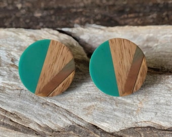 Blaugrün und Gold Mangoholz und Harz Schubladenknauf Holzschrank Knäufe Aqua und Gold Schubladenknöpfe Sets 2/4/6/8/10