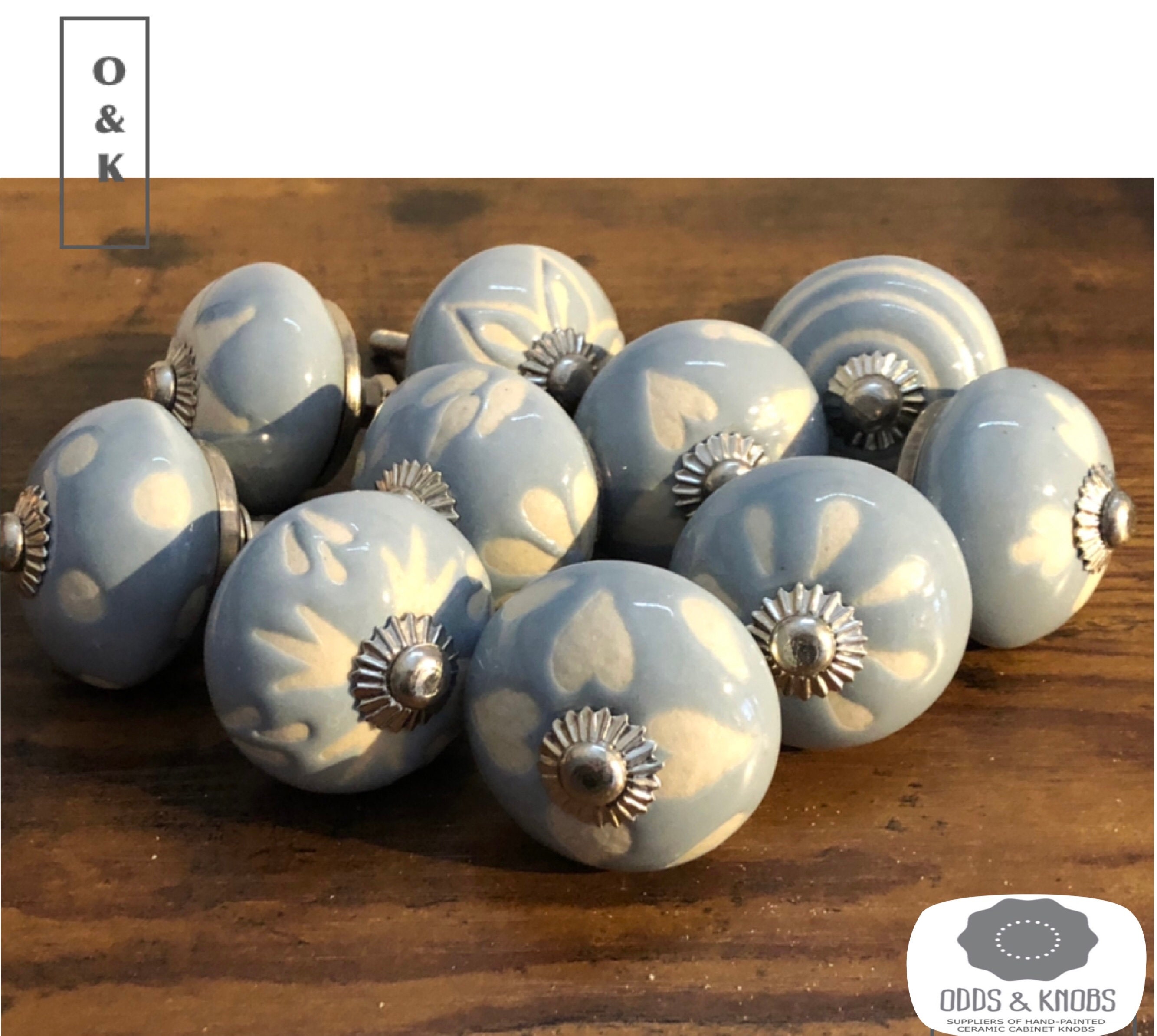 Etched grey drawer knob French grey and white ceramic knob Etsy