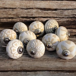 Etched cream beige drawer knob white stone ceramic knob cabinet knob wardrobe handles knobs and pull sets of 2/4/6/8/10/12/14/16/18/20/22/24