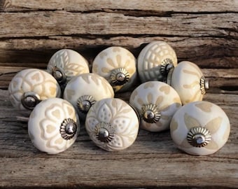 10x Kristall Türgriffe Diamantschliff 30mm - Schrankknöpfe Aus Kristallglas