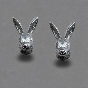 Pomelli antichi in ghisa a forma di coniglio, maniglia per mobile a forma di testa di lepre, pomelli per cassetto in bronzo argentato a forma di testa di lepre, set di 2/4/6 maniglie per mobile