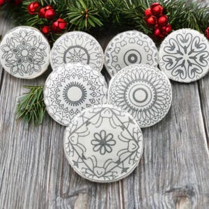 Mandala grau Keramik Schubladen Knöpfe grau und weiss Mosaik marokkanischen Schrank Knäufe Schrank Griffe Knäufe Sets von 2/4/6/8/10/12
