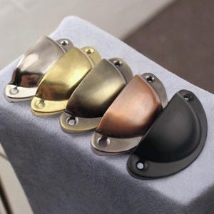 Shaker style cup Handles Kitchen Cabinet Drawer Pull Cup Handles Dresser Drawer  Wardrobe Pull Handles in gold, silver, bronze, brass, black