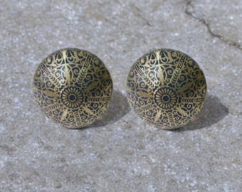 モロッコブルー真鍮引き出しノブ、ネイビーブルーとゴールドの真鍮ノブ、キャビネットノブ、ワードローブハンドル、キャビネットハンドル、ノブとプルのセット、2/4/6個