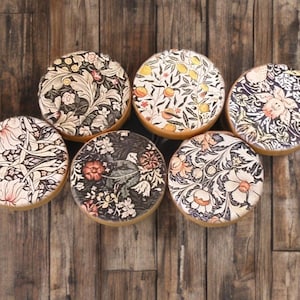 William Morris cabinet knobs, strawberry thief/green collection willliam morris wood drawer knobs, cabinet handles,green collection SECONDS
