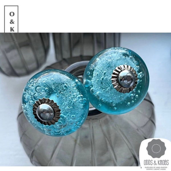 Blue glass drawer knob crystal blue glass cabinet knob shabby chic vintage cabinet wardrobe turquoise handles and pull sets of 2/4/6/8/10/12