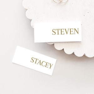 Baptism Place Cards Template, Gold Place Cards, Editable Place Cards Name, Baptism Place card gold flat, Baptism placecards gold and white