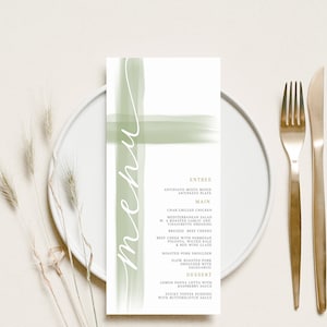 Green Menu Template, Sage Baptism Menu, Modern Menu Printable Christening Dinner Menu, Baptism Menu, Communion Menu, sage Cross menu