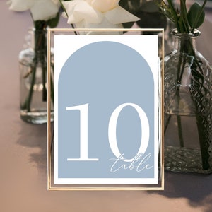 Dusty Blue Table number, Baptism Printable Table Number , simple number, table decorations DIY Printable , Digital Editable table number