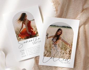 Missionary Announcement | LDS Mission farewell invitation | Downloadable Mission announcement | Editable Missionary card