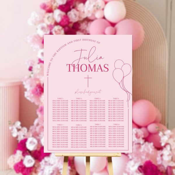First Birthday and Baptism Seating Chart Etsy