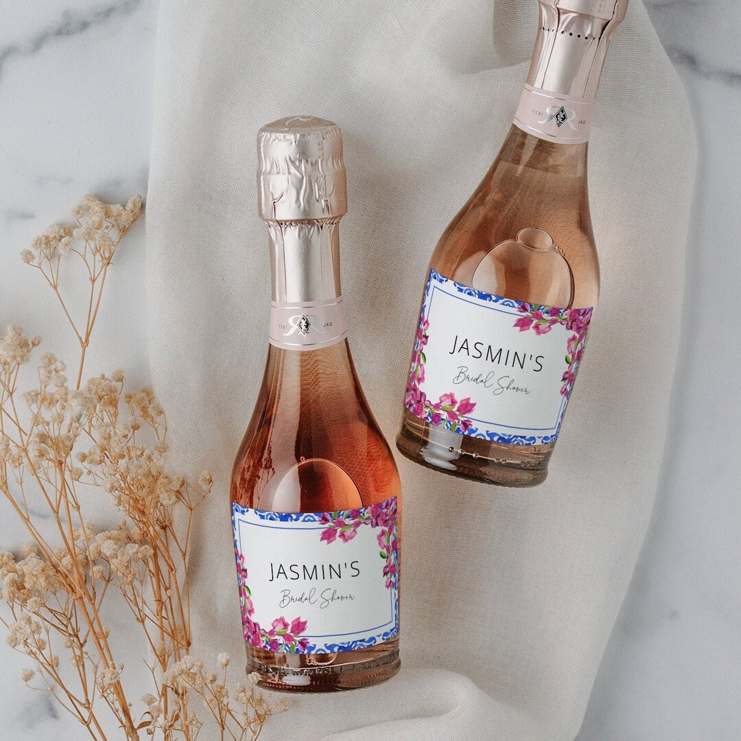 Mini Wine Labels Mini Wine Bridal Shower Label , Custom Mini Wine Label Custom Wedding ...