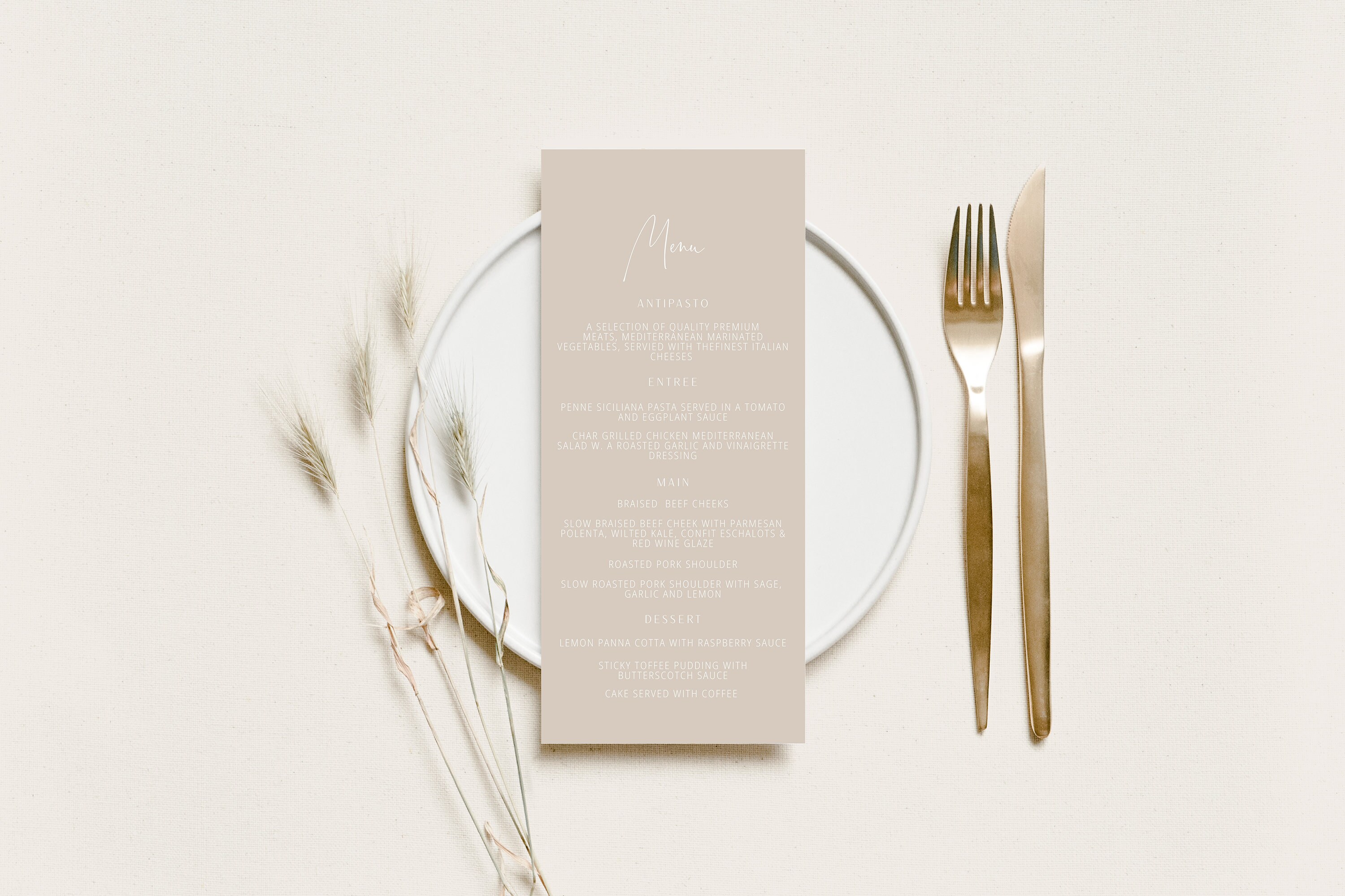 Almond Menu Template, Boy Baptism Menu, Girl Modern Menu Printable ...
