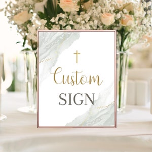 Boy Baptism Custom sign, Christening custom sign, Boys Sage Green Modern sign, Baptism sign, Holy Communion - Custom Sign
