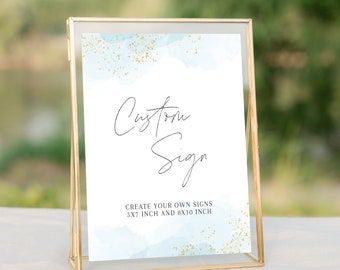 Boy Baptism Invitation, Christening Invite , Dusty Blue Invite, Boys Blue Modern Invite, Baptism Invite, Holy Communion - Custom Sign