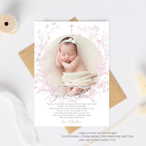Will You Be My Godmother Proposal Card, Godparent Proposal Card, Will You Be My Godmother Card, Godmother Proposal Wildflower baptism card