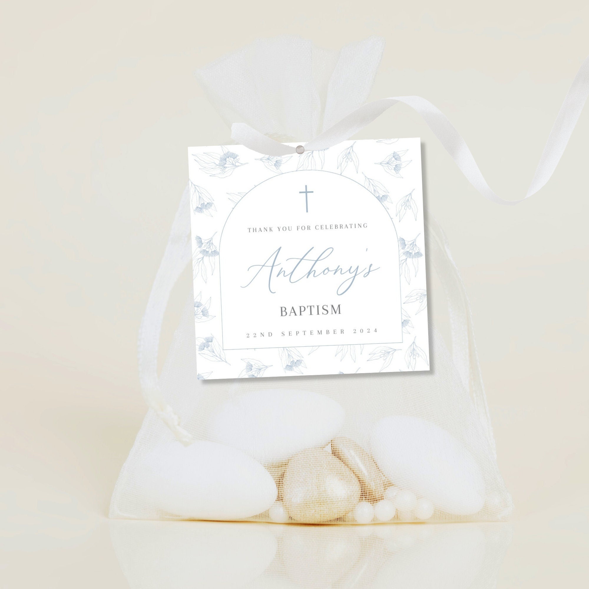 Dedication Tag Layout Blue Baptism Favor Tag Template, Printable Christening Gift Tags ...