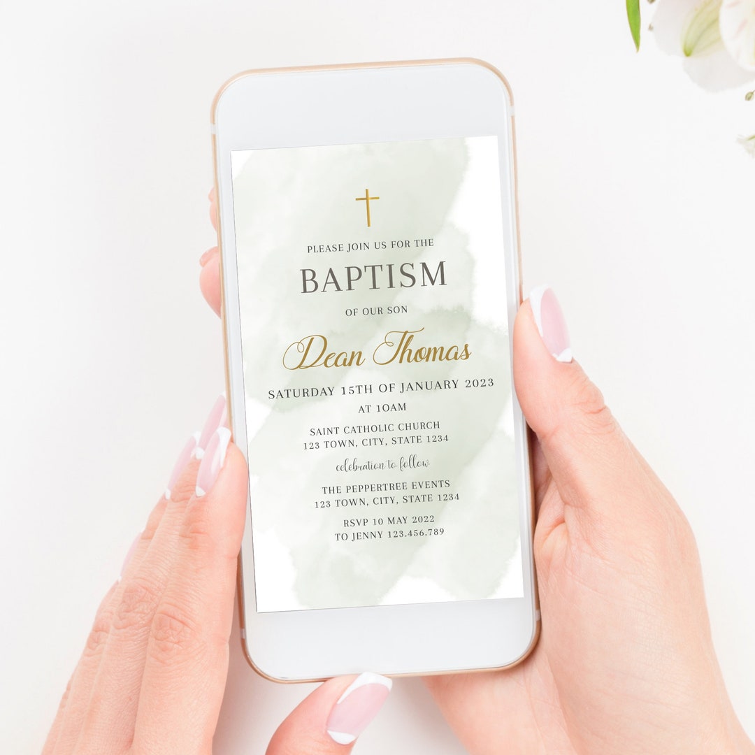 Baptism Evite, Christening Evite, Holy Communion Evite, Digital