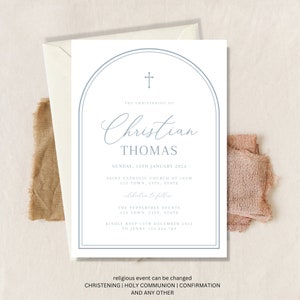 Orthodox baptism invitation, Greek orthodox baptism invitations, Baptism invitation boy, Boy Christening invitation, Baptism invitation PDF
