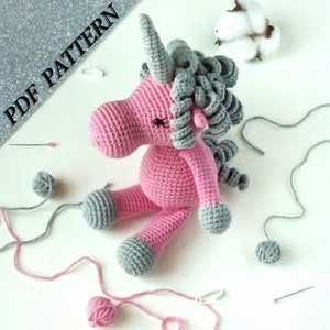 Unicorn amigurumi pattern(ENG), Plushie pattern, Knitting patterns, Crochet beginner, Kawaii plush, Cute crochet pattern,Pdf crochet pattern