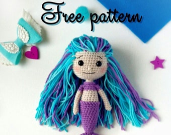 Free Crochet Pattern of Mermaid, Crochet Mermaid Doll Pattern, Amigurumi doll pdf, PDF PATTERN - English,