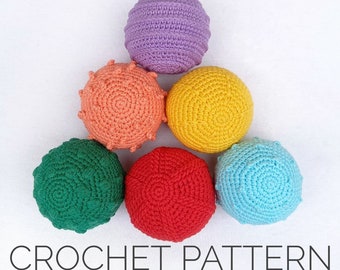Sensory Balls Crochet Pattern PDF (ENG), Montessori Baby Toy, Instant Download