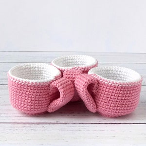 Crochet tea cup 1pcs, Motor skills toys, 1 year old montessori, 2 year old girl gift, Gifts for 3 year olds, Toys for toddlers image 1