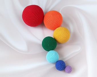 Montessori balls (set), Color sorting toy, Montessori sensory balls, Baby sensory toys, Crochet baby balls, Montessori colors