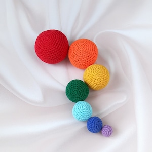 Montessori sensory balls (set), Baby sensory toys, Montessori balls 9 months, Crochet rainbow balls, Colorful small ball for toddler