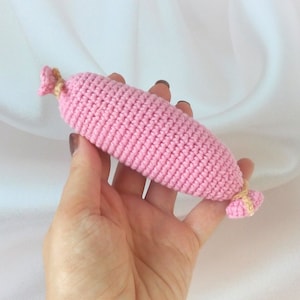 Crochet Sausage Toy: Organic Cotton Play Food, Montessori Toy