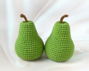Pear plush (1pcs), Montessori baby toys, Play kitchen food, Baby safe toy, Pretend play food, Organic baby toys, Motor skills toy