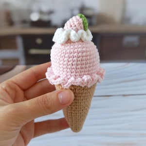 Ice cream toy, Kids kitchen toys, Children room decor, Tea party, Playroom decor, Summer crochet, Fake food, Crochet play food