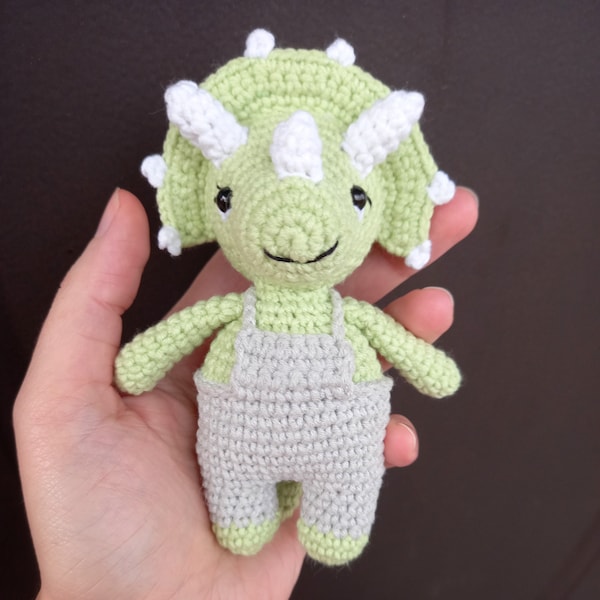 Crochet dinosaur plush, Triceratops plush, Dinosaur nursery, Dinosaur plushie, Gift for kids, Gifts for boys, Stuffed animal