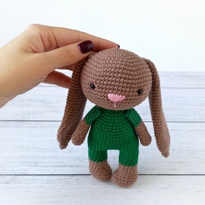 Bunny toy, Crochet animal toy, Gifts for 1 year old girl, 2 year old girl gift, Stuffed rabbit toy, Rabbit lover gift, Gifts for kids