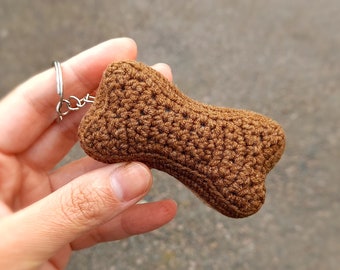 Crochet Bone Keychain: Plush Dog Lover Gift