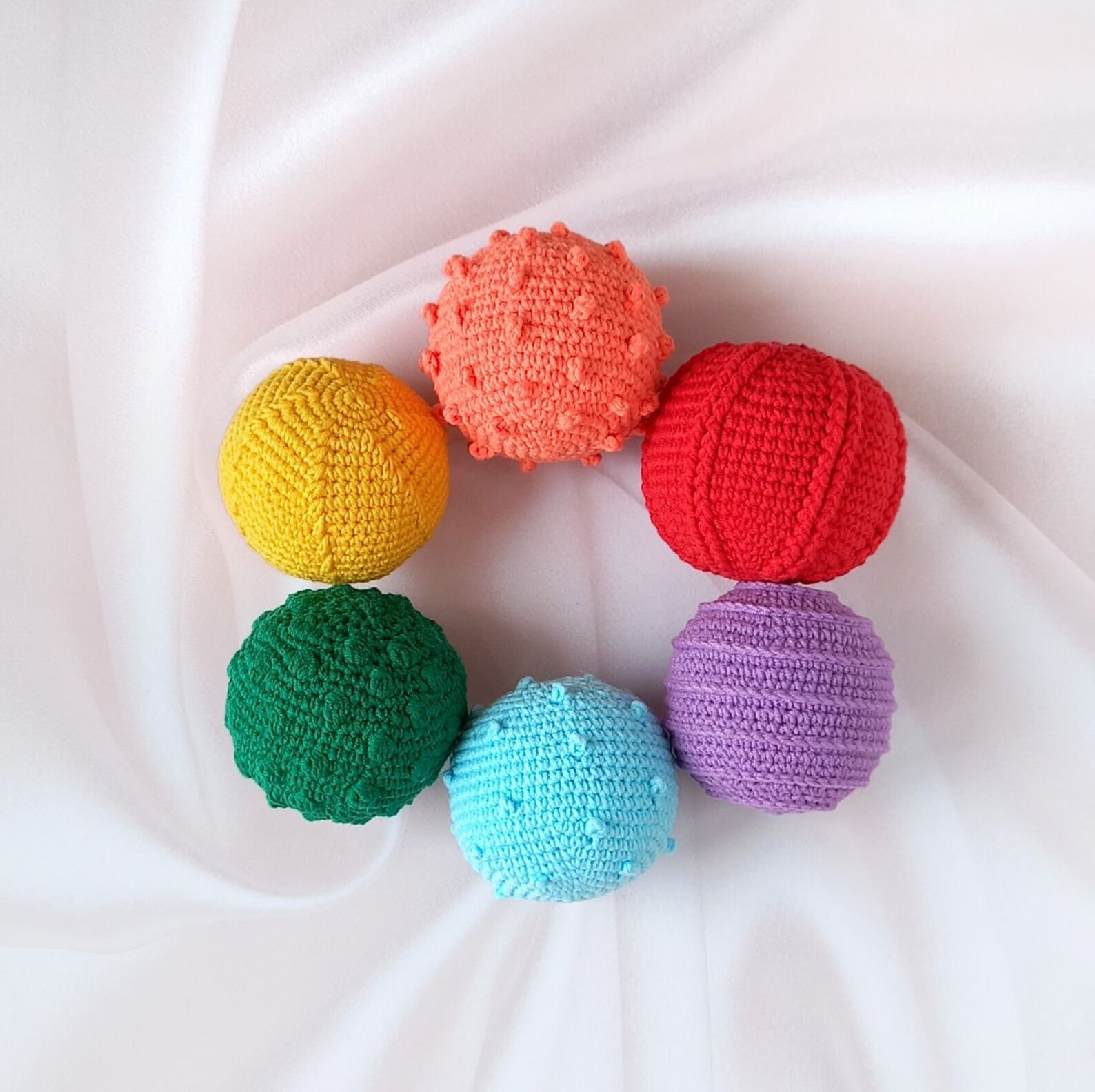 Crochet Sensory Balls Montessori Baby Toys Organic Baby Etsy