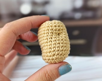 Crochet Potato Toy, Mini Beige Amigurumi Vegetable